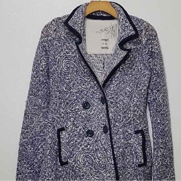 Anthropologie Angel of the North sweater wool knit paisley jacket Medium - Picture 3 of 12
